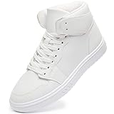 XRH Womens High Top Sneakers PU Leather Running Shoes Non Slip Walking Athletic Tennis Shoes for Wom