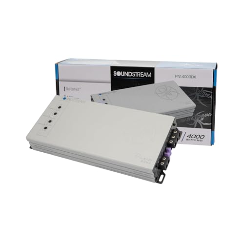 Image of SOUNDSTREAM Picasso Nano PN1.4000DX Monoblock Class D Car Stereo Amplifier - 1 Channel 4000W Compact Digital Amp with Wired Bass Control & High-Level Inputs for Subwoofers & Speakers (Renewed)
