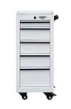 Viper Tool Storage 16-Inch 5-Drawer Rolling Steel Cart, White