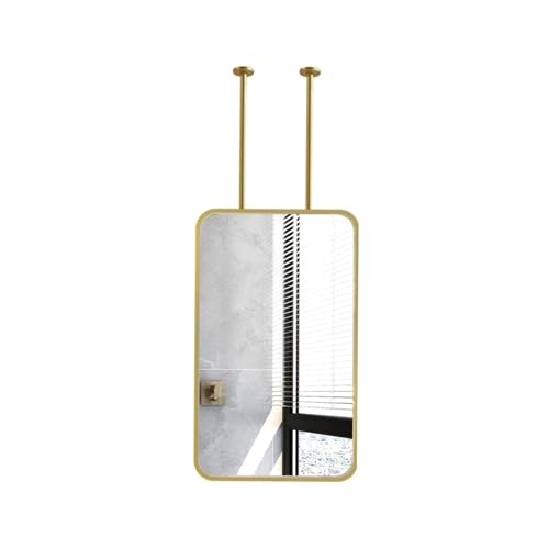 Miroir suspendu plafond en métal doré d'exception 60x90cm - 2