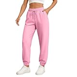 Pantalones Deportivos para Mujer Sweatpants Women Loose Ladies Athletic Comfy Cuffed Running Lounge Fashion Baggy Joggers with Pockets Lightweight Pantalones Anchos para Mujer A Pink