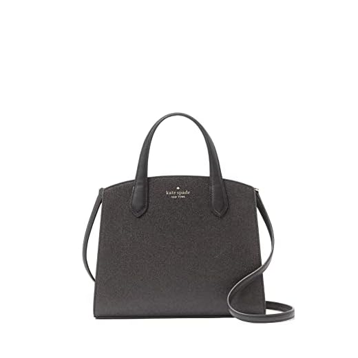 Kate Spade New York Tinsel Glitter Fabric Satchel Crossbody Purse (Black)