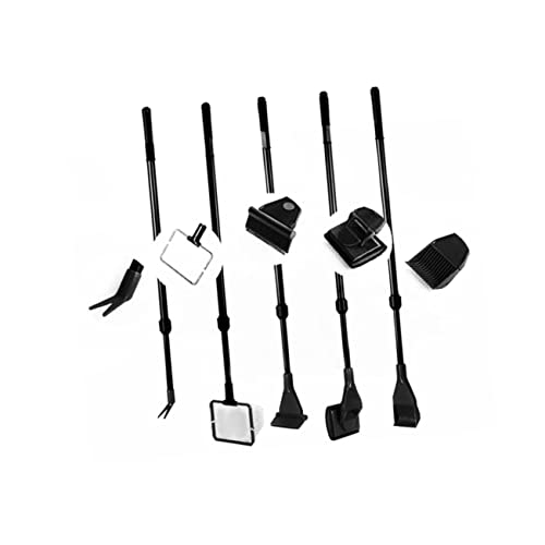 Yardwe Complete Aquarium Tools Fish Tank Brush Set Net Rake Scraper and Clip Easy Assembly for Fish
