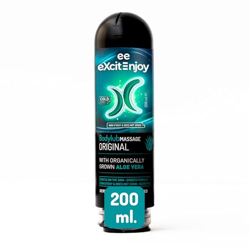 EXCITE MAN OR WOMAN 2 en 1 Gel Lubricante Íntimo y de Masaje Efecto Frío - Aloe Vera Refrescante - Compatible con Preservativos lubricante a base agua sin silicona - Fórmula Vegana, 200 ml