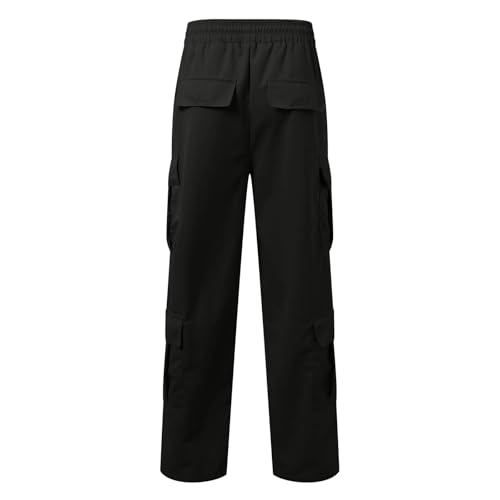 Casual Cargo Work Pants for Men Baggy Athletic Drawstring Elastic Waist Cargo Sweatpants Streetwear with Multi-Pockets4