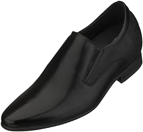 CALTO Men's Elevator Chelsea Boots – Suede Leather, 2.9" Hidden Height Increase, Slip-On, Size 6.5