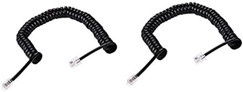 OPTISOFT-Telephone Extension Coil Cable Cord (2 Meter, Black, Pack of 2)
