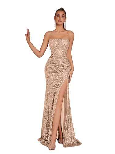 Elegant Evening Dress Women Party Long Formal Dress Sequined Strap Ladies Gown Bodycon Floor Length Female Outfits