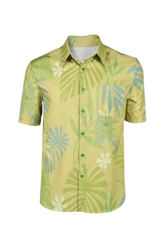 Nick Wilde Costume Fox Nick Cosplay Green Printed Hawaii Shirt Adults Mens Halloween Outfits Daily Wear