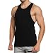 GYMLEADER Men's Gym Bodybuilding Stringer Muscle Training Cotton Blank Fitness Y-Back Tank Top Vest Sportwear-BK-L Black