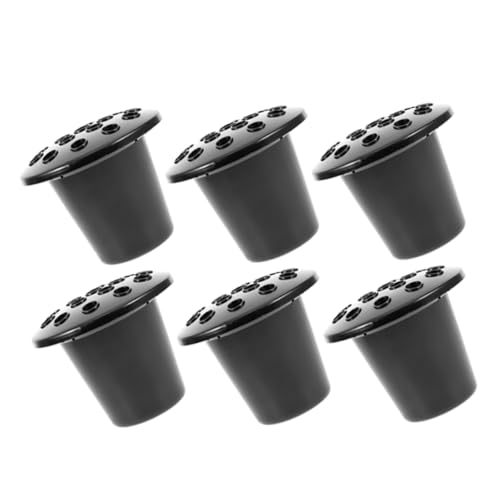 BESPORTBLE 6pièces Vase Funéraire Noir Plastique pour Fleurs De Cimetière Support De Fleurs Funéraires Lot de Vases Commémoratifs pour Sites