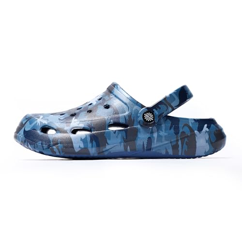 Image of Kids Boys Girls Classic Camo Garden Clogs & Mules | Lightweight Summer Shoes - Quick-Dry Non-Slip Beach Clogs