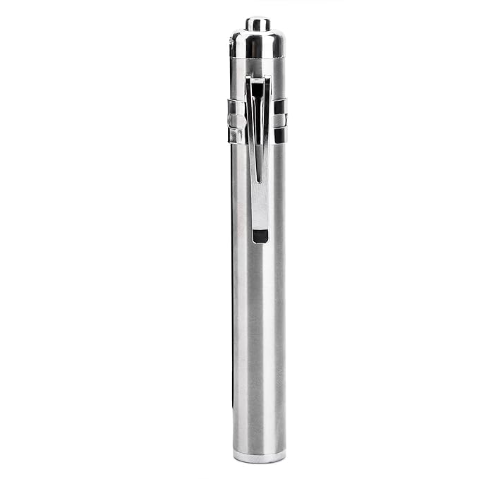 Medical aluminum pocket pen torch for doctors | Nurse | Medical Students | Moon light | Super Bright | Free battery (silver) Medical aluminum pocket pen torch for doctors | Nurse | Medical Students | Moon light | Super Bright | Free battery (silver)