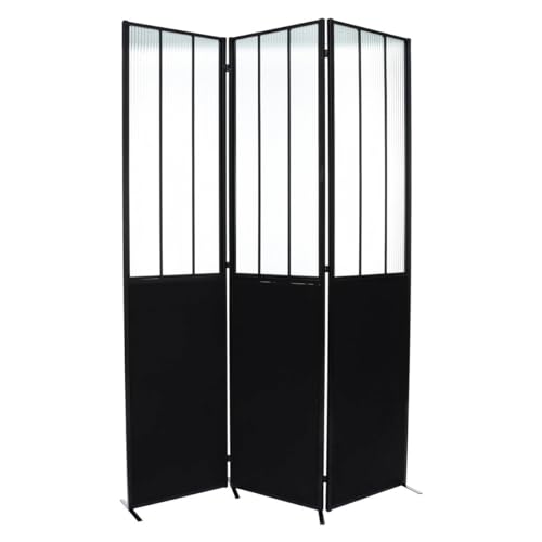 Atmosphera - Paravent Atelier - métal et Verre trempé H170 cm