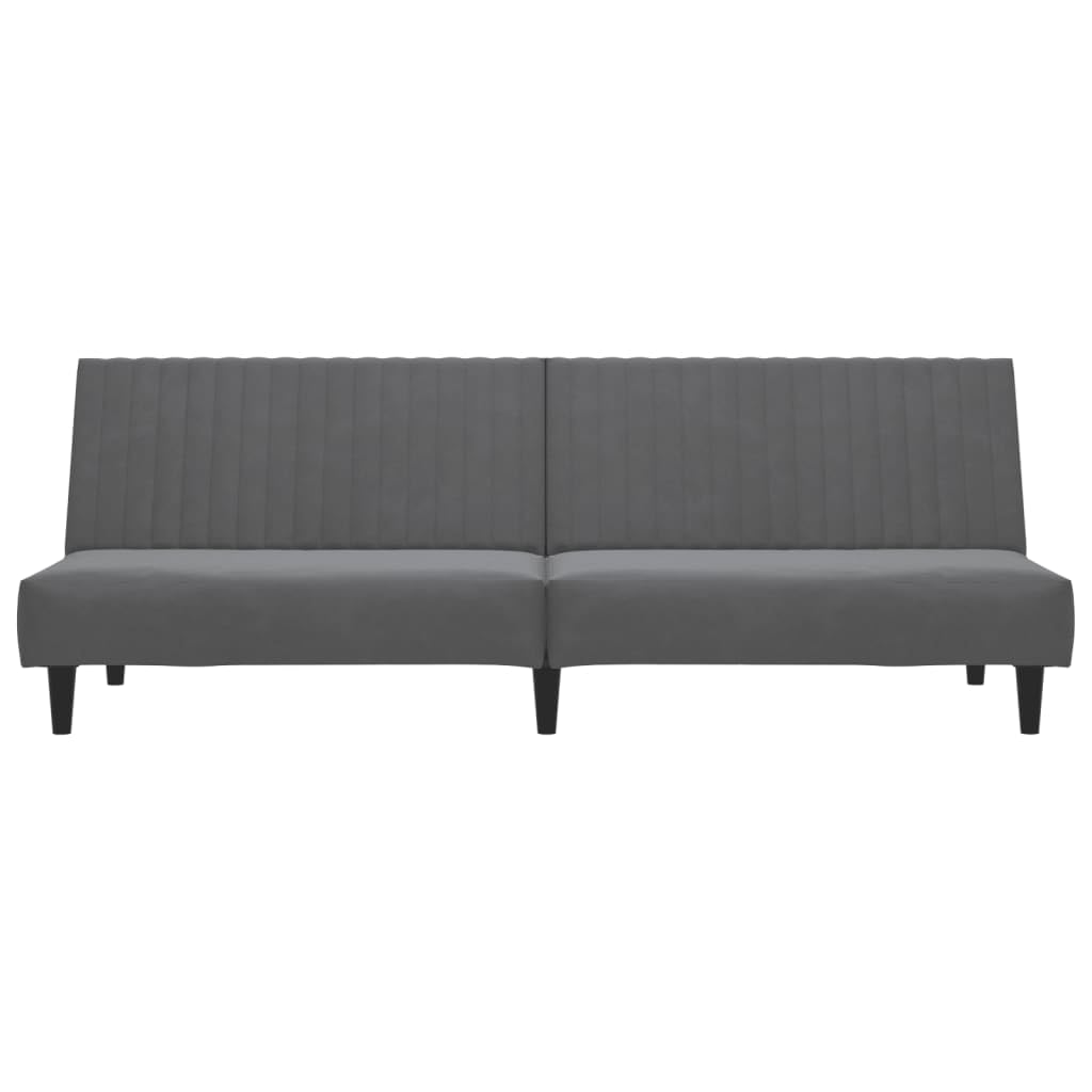 Schlafsofa 2-Sitzer Dunkelgrau Samt mit Schlaffunktion, 200x84,5x69 cm, ausziehbar als Gästebett, platzsparend für Wohnzimmer und Gästezimmer