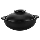 Cabilock Olla de Barro Coreana con Tapa Resistente Al Calor para Cocina y Restaurante Cazuela de Terracota para Arroz Guisos y Comida Tradicional Fácil de Limpiar y Portátil 7.95X6.69X3.93In