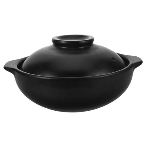 Cabilock Olla de Barro Coreana con Tapa Resistente Al Calor para Cocina y Restaurante Cazuela de Terracota para Arroz Guisos y Comida Tradicional Fácil de Limpiar y Portátil 7.95X6.69X3.93In