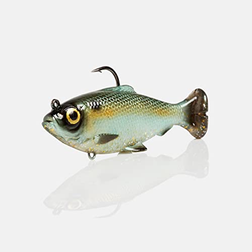 Savage Gear Pulse Tail Baitfish RTF Fishing Bait, 3/8 oz, Green Back, Realistic Contours & Movement, Durable Construction, Heavy-Duty Fishing Hook, Built-in Rattle