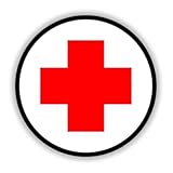 2pcs 10x10cm Rotes Kreuz Vinyl Aufkleber, Medizinisches Symbol Aufkleber für Auto, Fenster, Erste-Hilfe-Kit, Notfall-Zeichen Dekor |# S50404