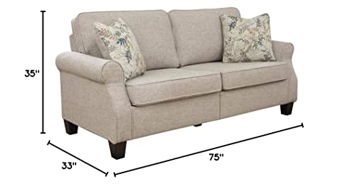Signature Design By Ashley Alessio Modern Sofa With 2 Throw Pillows, Beige #TOP6