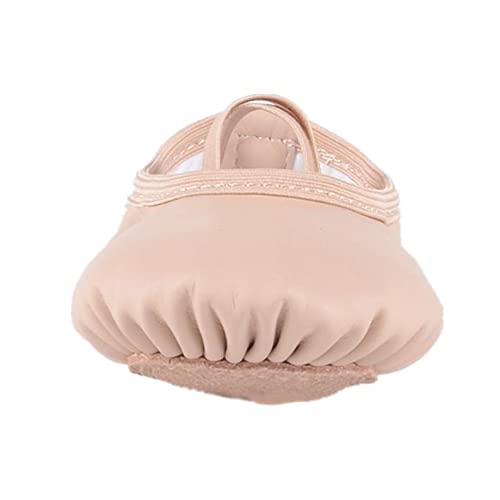 Nexete Soft Leather Balle Dance Shoes Split-Sole Slipper Flats Shoes Pink Black & Nude Color for Toddler Girl Boy Kid Women2