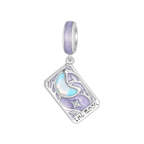 LAYCHEN Pendentif En Argent Sterling 925, Breloque Carte De Tarot Lune/étoile, Compatible Avec Bracelets Et Colliers Originaux, Bijoux Diy, Perles Bamoer 925