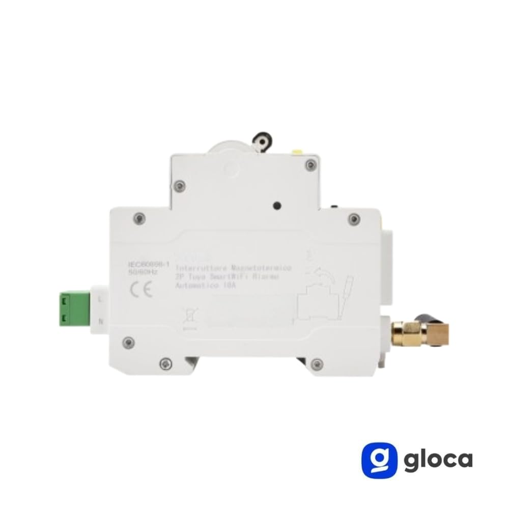 gloca Interruttore Magnetotermico Wi-Fi Smart Con App Tuya Smart Riarmo Automatico Tramite APP 3M 2P 16A 220V