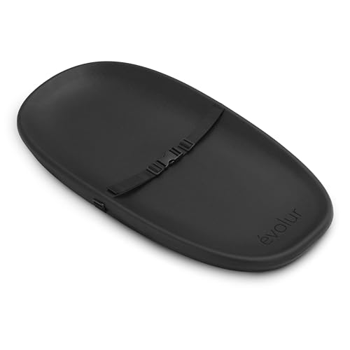 Image of Evolur Eva Baby Changing Pad in Black, Soft, Lightweight and Portable Changing Pad, Fits All Changing Table, Waterproof Firm Padding