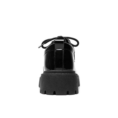 Men's Platform Chunky Dress Shoes Patent Leather Lace Up Oxfords Casual Derby Business Shoes3