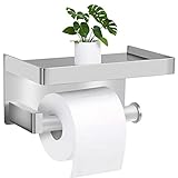 【2PCS Starker Selbstklebender 3M-Kleber】Der selbstklebende Toilettenpapierhalter wird mit 3M-Kleber fixiert. Der 3M-Klebstoff hat eine große oberfläche und eine starke haftung. Es ist stärker als gewöhnliche selbstklebende 3M-Kleber und saugnäpfe und hat eine tragfähigkeit von mehr als 10 kg. WC Rollenhalter kein bohren nötig, keine beschädigung der wand. Perfekt für das Schlafzimmer, Bad, WC, Küche, etc.