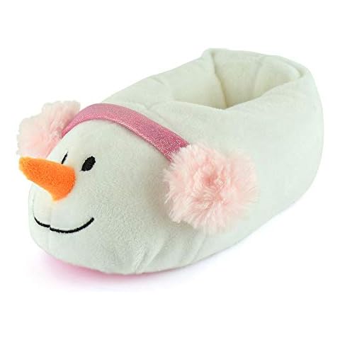 Thingimijigs Girls 3D Snowman Plush Slippers Cover