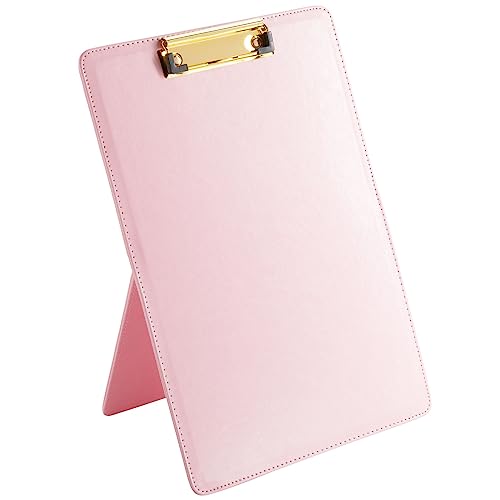 Paper Junkie Paper Stand for Desk When Typing - 9 x 13 in, Pink PU Leather - Pink Clipboard Stand...