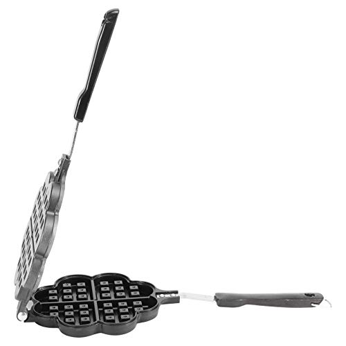 Panela de waffle de ferro fundido, panelas de ferro de waffle de fogão, máquina de café da manhã de