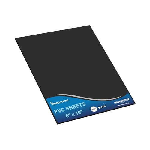 Image of Mega Format Expanded PVC Plastic Sheets - 8 inch X 10 inch Rigid Black Sheet for Crafts, Signage, & Displays - Sintra, Celtec PVC Board - Waterproof for Outdoors Use - 1 /8 inch 3mm Thick - 1-Pk-Black