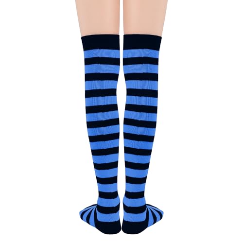 Image of Century Star Thigh High Socks Striped Extra Long Tube for Women Over the Knee Athletic Sports Socks Plus Size Stockings