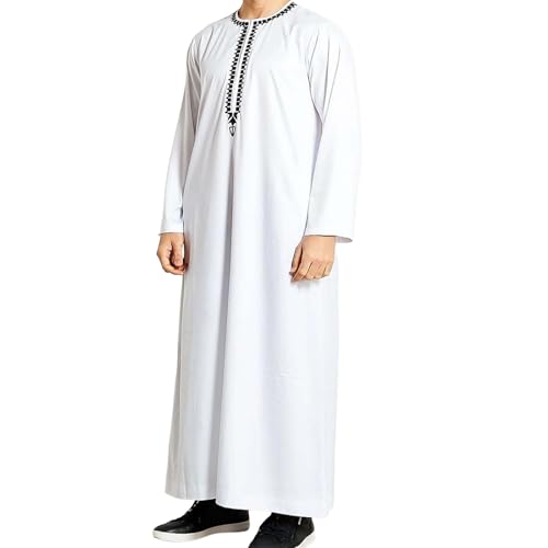 Arabic Costume for Men Chinese Robe Alalaso Tunic Men's Muslim Middle East Arab Dubai Dres Thobe Mens Kaftan Dresses Tunics Black Sheikh Large Cotton Gowns Abaya Winter Nightgown