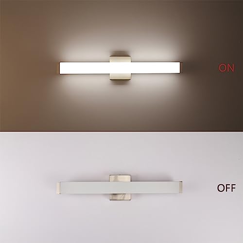 Yhtlaeh 7610 Bathroom Vanity Light Brushed Nickel Square Led 24 Inch 14W 4000K Natural White Light Wall Bar Lighting Fixtures Over Mirror thumb #3