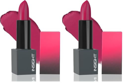 Image of INSIGHT Velvet Matte Lipstick (Moonlight Serenade) | Long Lasting, Smudge-Proof & Non-Drying | Enriched with Cocoa Butter, Argan Oil & Vitamin E | Smooth Application, Bold Pigment - 3.8g (Pack of 2)