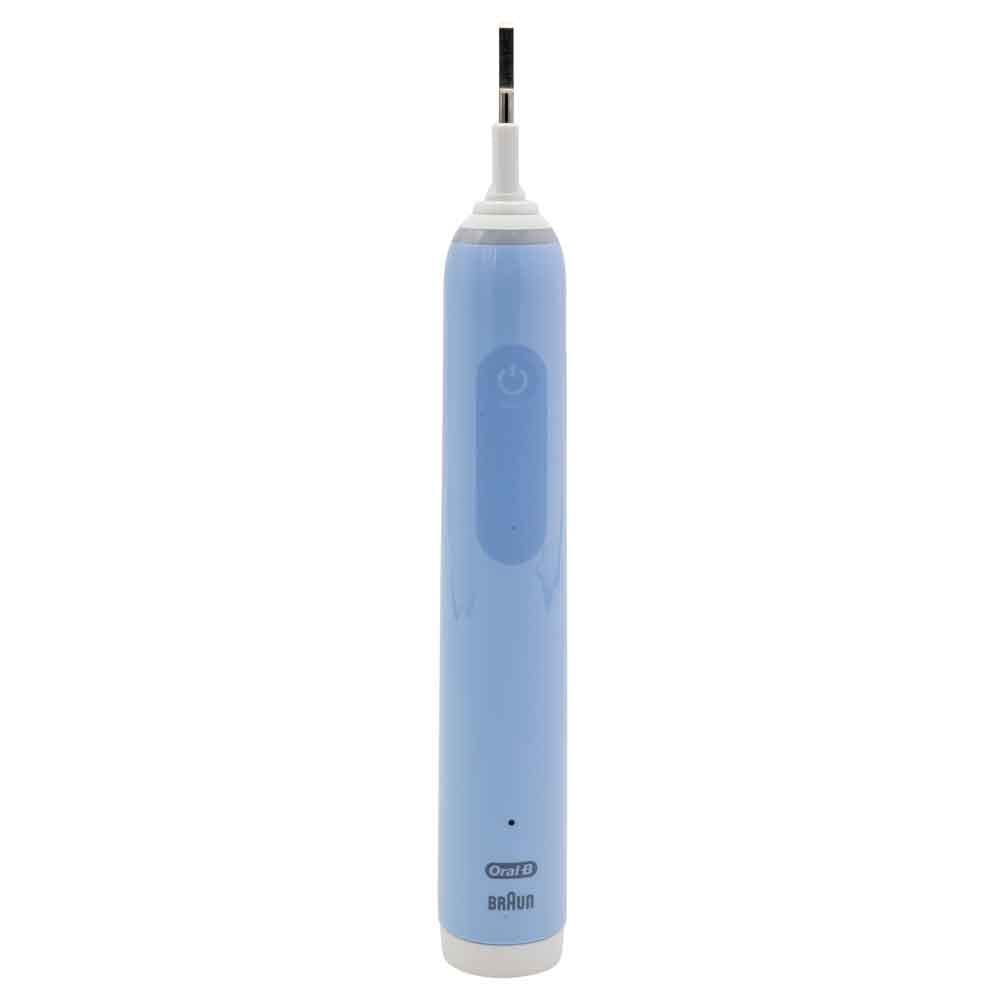 Oral-B Pro 3 3000 - Cepillo de dientes eléctrico con 3 modos de limpieza y control visual de presión de 360° para el cuidado dental, 2 cepillos de pinza, diseñado por marrón, azul