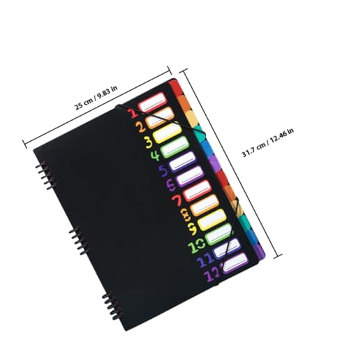 Trieur de documents extensible à spirale et onglets multicolores
