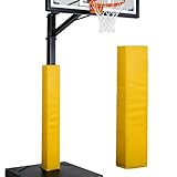 Crysthyuan Basketball Pole Pad Hoop Pole Padding 8” 9” 10”, Thick Foam Goal Post Protector Cushion Safety Wrap for Square Pole Indoor Outdoor Garage(Yellow,8x8in/20.3x20.3cm)