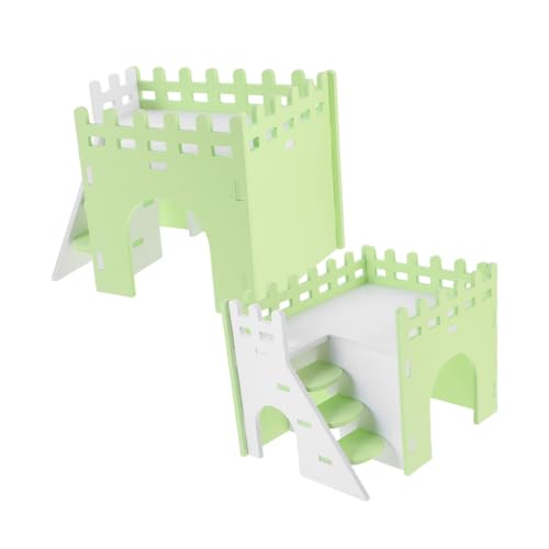LIOOBO 2 セット ハムスター 巣穴 ロフト ドワーフ 鶏 小屋 犬 テント ケージ のこぎり ほこり モルモット 豚 猫 暖房 パッド 生息地 隠れ家 ハムスター プラットフォーム 犬