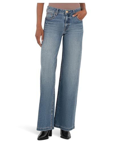 KUT from the Kloth Women's Jean High-Rise Wide Leg Clean Hem
