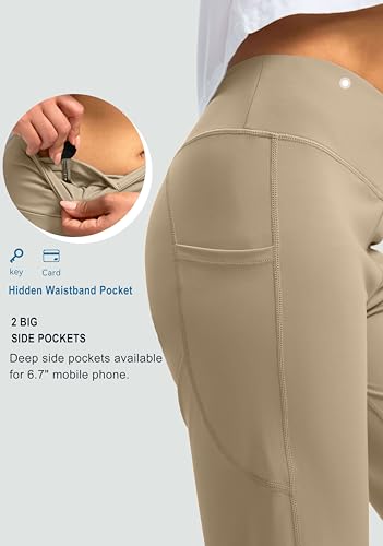 Image of G Gradual Capri Pants for Women High Waist Workout Yoga Pants with Pockets Tummy Control Leggings Crop Straight