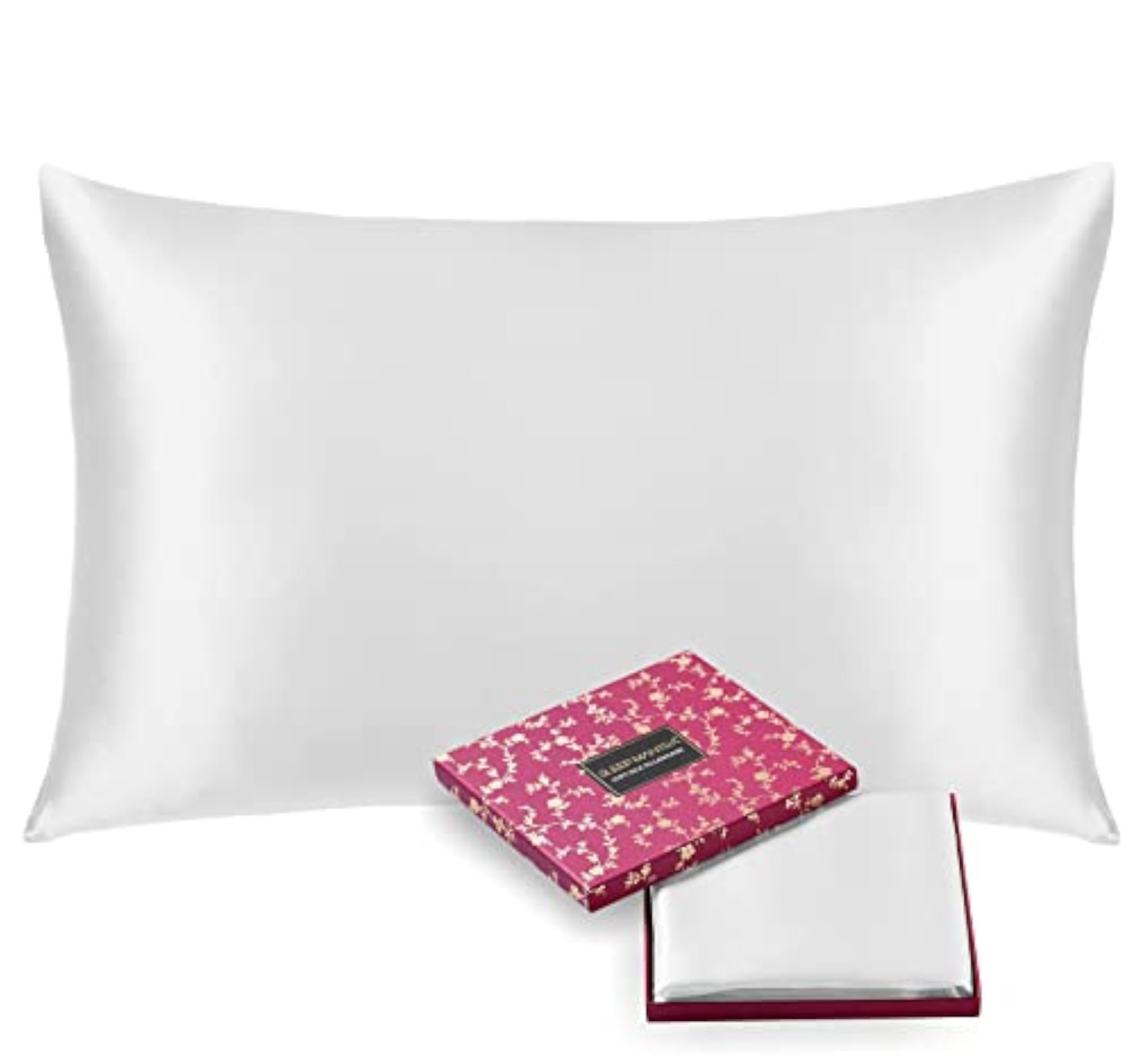 Natural 100% Silk Pillowcase for Hair & Skin, Pure White