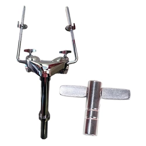 Generic Support de tom double en métal, support de batterie réglable, pince de bras de tom double, accessoire de batterie pour concerts, entraînement sur