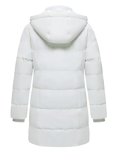WenVen Women’s Cozy White Thicken Parka: The Ultimate Long Winter Coat for Warmth and Style in Size Medium - Image 2