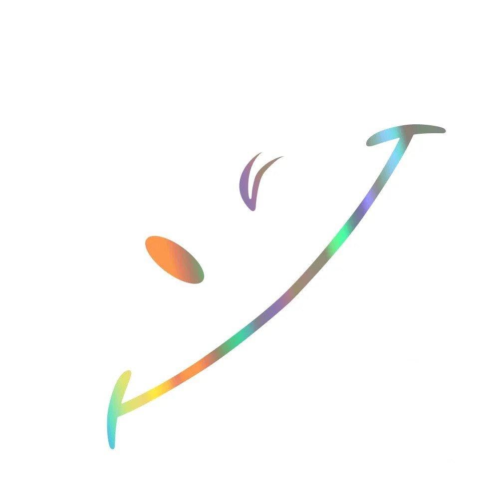 Dabhuoc Colorful Laser Car Front Rear Bumper Sticker Smile Styling Decal Auto Tuning Accessories(Colorful Laser)