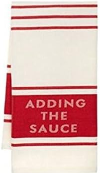 Kate Spade Diner Stripe Kitchen Towel Set 'Adding The Sauce', Maraschino