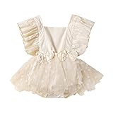 APOKIOG Baby Strampler Neugeborene Baby Overalls Sommer Overalls & Jumpsuits für Mädchen Elegant Overalls Baby Mädchen Sommer Bodysuits Mädchen Ärmelloses Blumendrucke Gerippter Strampler